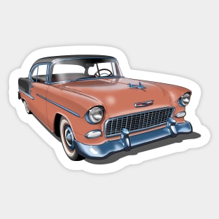 1955 Chevrolet in coral and grey Sticker